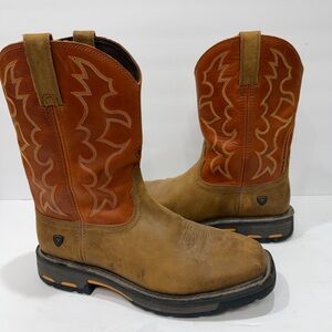 Ariat Men's Western Cowboy soft toe Boots work hog size 10 EE